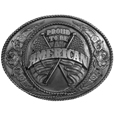Proud to be an American Antiqued Belt Buckle